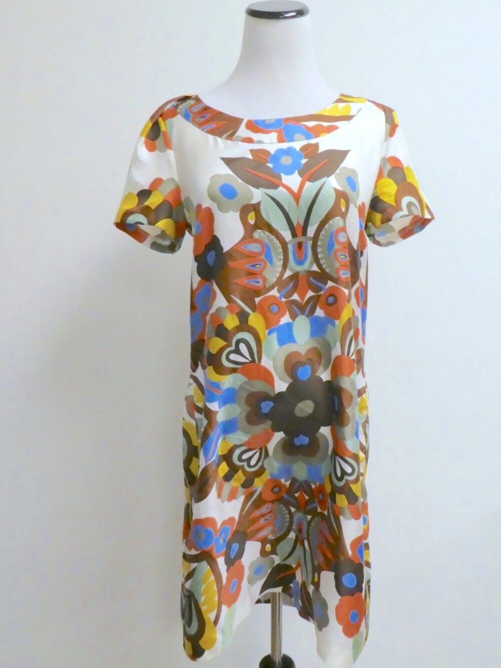 SEE by Chloe SILK SHORT SLEEVE hearts FLORAL Dress 6